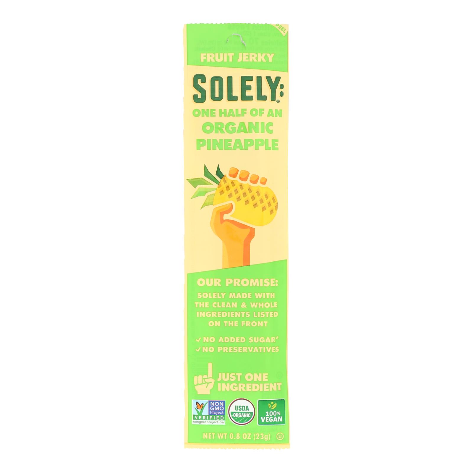 Solely Fruit - Fruit Jerky Pineapple - Case of 12 - .8 OZ
