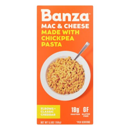 Banza - Chickpea Pasta Mac and Cheese - Classic Cheddar - Case of 6 - 5.5 oz.