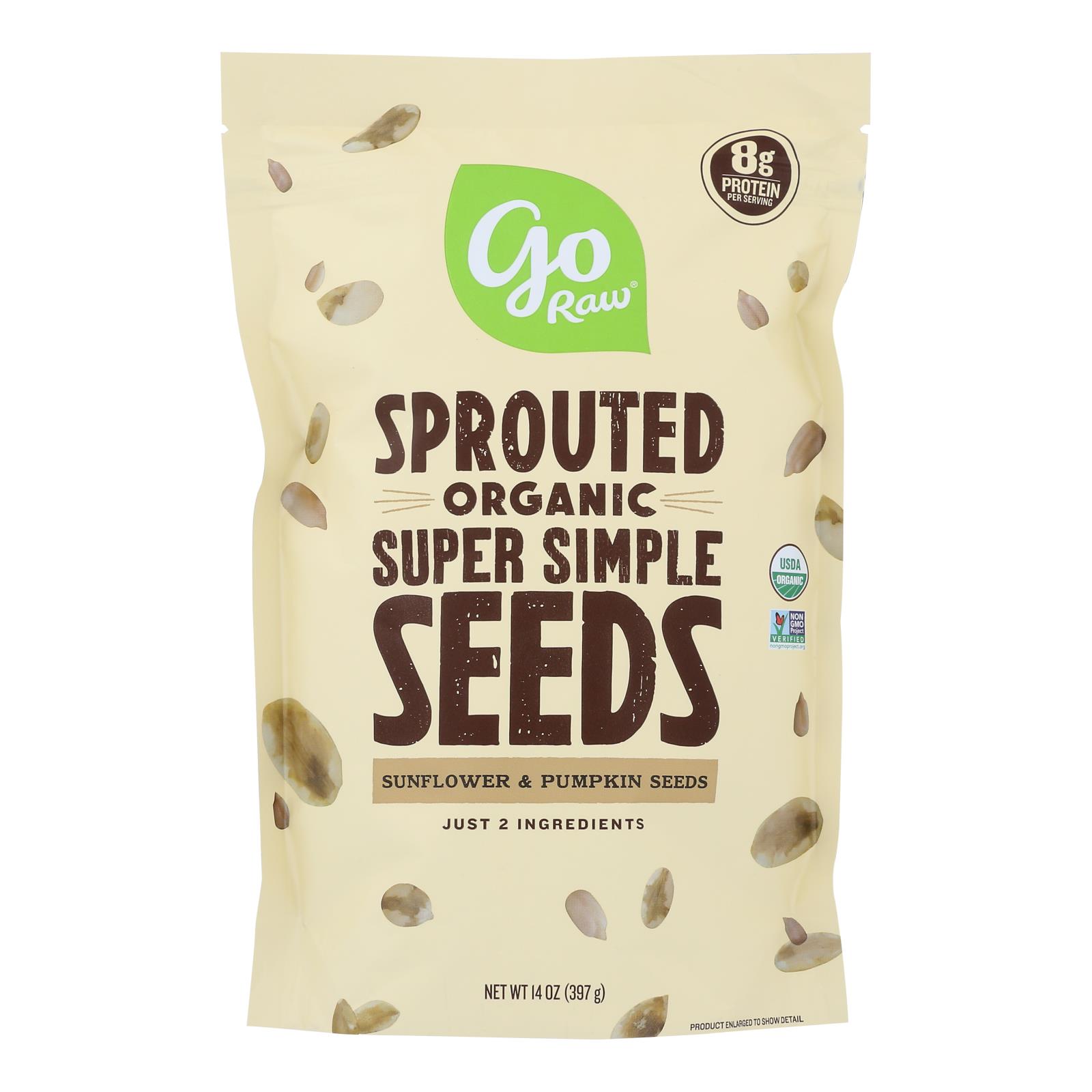 Go Raw Sprouted Seeds, Sprouted Super Simple - Case of 6 - 14 OZ