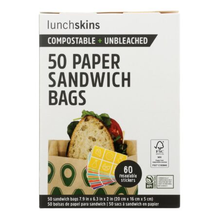 Lunchskins - Sandwich Bag Paper Avo - Case of 12 - 50 CT