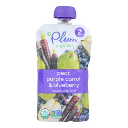 Plum Organics - Baby Fd Og2 Blbr Pr&crt - CS of 12-4 OZ