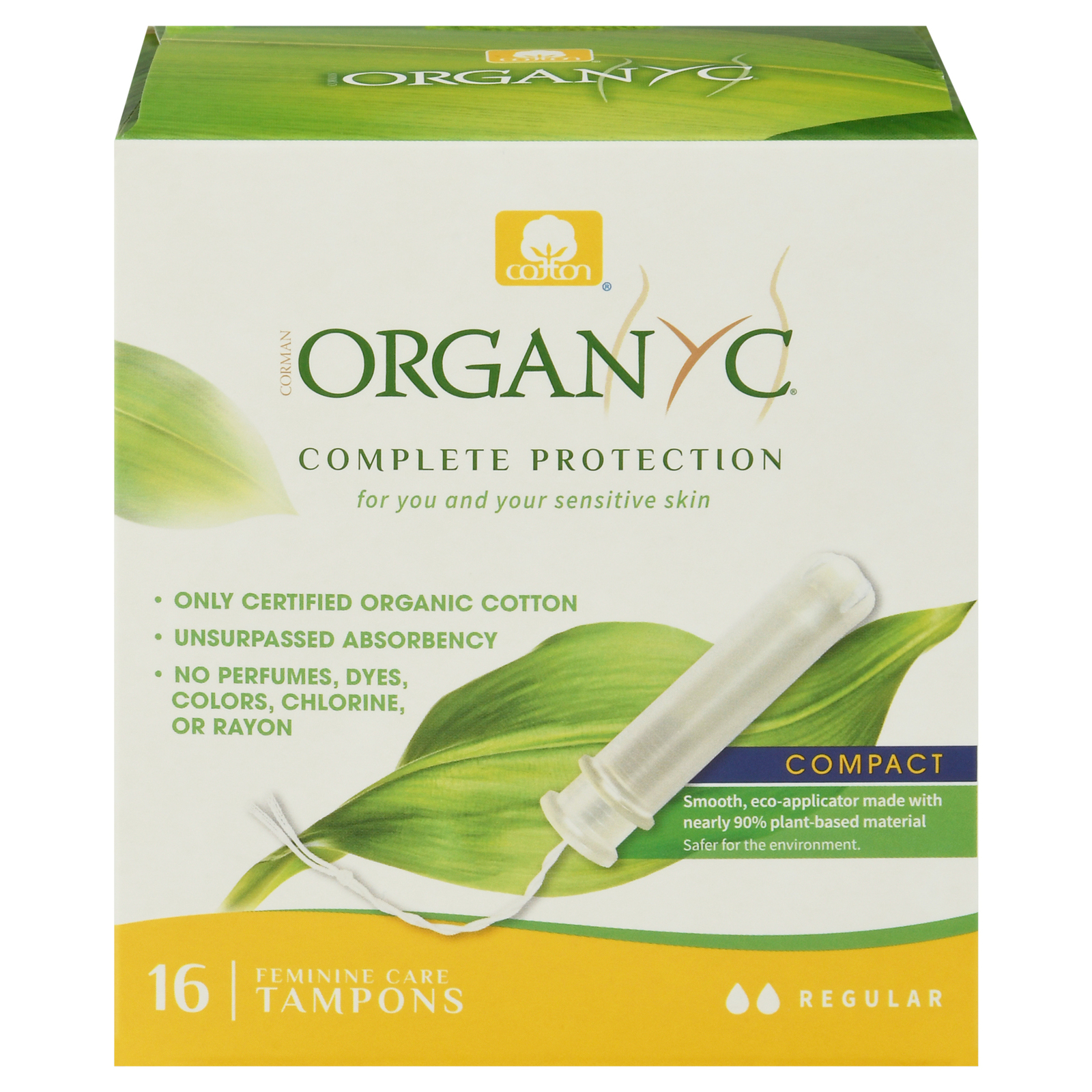 Organyc - Tampons Reg Cotton Appl - 1 Each - 16 CT